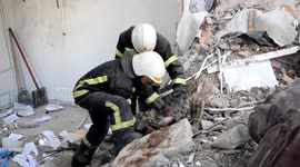 Rescue continue to dig through the rubble in Mykolaiv, Ukraine