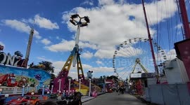 Paris funfair of La Foire du Trone reopens for the start of Spring 2022 after 2 years of closure due to covid pandemic. 3 april 2022. Bois de Vincennes wood.