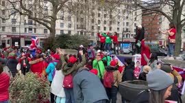 Rally outside Marble Arch Station in support of Philippines President
