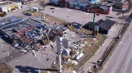 Powerful drone footage shows destroyed bridge in re-captured but rubble-reduced Irpin
