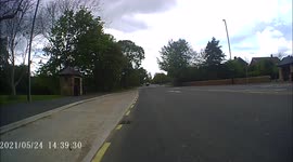 Volvo HGV close passes a cyclist in Guiseley West Yorkshire
