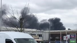 UK: Fire Erupts At Garage In Southall, Near Heathrow Airport