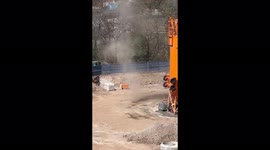 Dust devil at a downtown Austin, Rainey Street, construction site