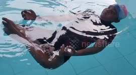 Boy in south India floats continuously for 5 hours in yoga position