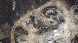 Drone footage shows Russian trenches in hazardous area near Chernobyl nuclear reactor