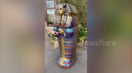 Father and Son's build life-size pharaoh for an Ancient Egypt school project