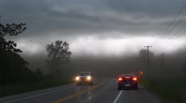 Dirt and dust jet across Ontario highway during line of severe storms