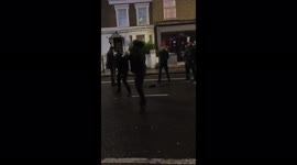 Chelsea fans fist fighting before Chelsea vs Real Madrid game
