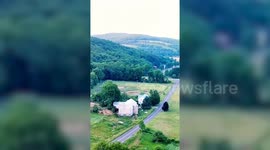 Stunning drone footage shows forest changing colours as seasons pass