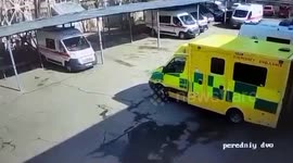 British-donated ambulance in Ukraine blown up by Russian shelling