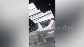 Tropical storm with heavy rain and lightning batters eastern Thailand