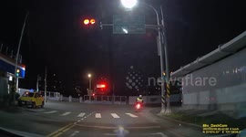 INSTANT KARMA: Moped rider skipped red light in front of two traffic officers (Dashcam Video)