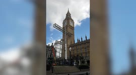 Video appears to show scaffolding striking Big Ben just days after its £80million makeover