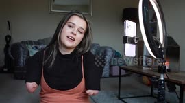 Meet the 21-year-old model born with NO ARMS who can apply a full face of MAKE UP