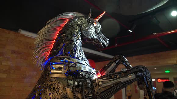 Vietnamese designer builds 400-kilo mechanical unicorn that breathes fire