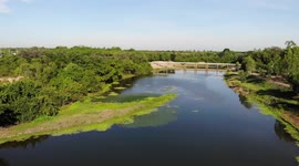 Drone video of reservoir in northeast Thailand