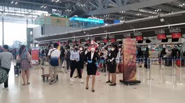 Locals fill airports as the get-away for Songkran holidays starts in Thailand