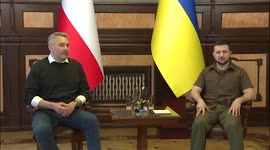 Ukrainian President Volodymyr Zelensky meets Austrian Chancellor Karl Nehammer