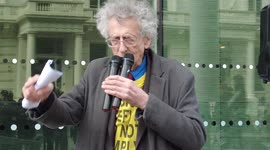 Speakers Piers Corbyn at the Students against Tyranny, London, UK