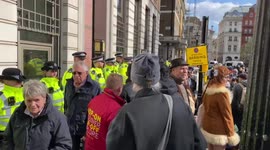 Police Guard building at Extinction Rebellion Protest