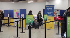 Luton Airport London, England Welcomes Refugees as they Arrive  and Offers Assistance