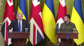 Britain's Boris Johnson meets with Ukraine's Volodymyr Zelenskyy in Kyiv