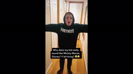 My son can talk like Mickey Mouse From Walt Disney
