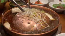 Cooking a delicious Korean bulgogi dinner with Kimchi
