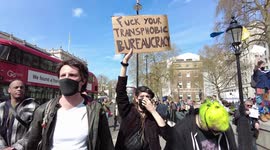 Protest against the British government using conversion therapy to torture trans people