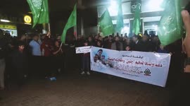 Gaza - Hamas supporters participate in solidarity stand with residents of Jenin