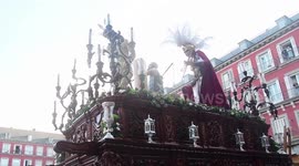 Procesión 'Hermandad del Silencio en el centro de Madrid, España