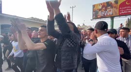 Palestinian protesters clash with Israeli soldiers in West Bank city of Nablus.