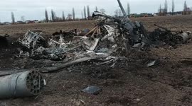 Ukrainian military releases footage purporting to show wreckage of downed Russian helicopter