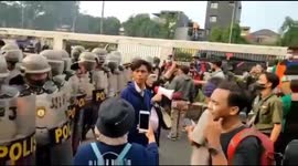 Crowded Student Demonstration in Front of the House of Representatives Office, Central Jakarta