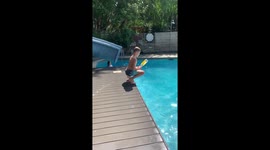 'Madcap boy jumps into a pool with a BOTTLE BOMB! 
'