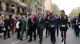 Procesión Parroquia de Nuestra Señora de las Delicias con la asistencia del alcalde de Madrid José Luis Martínez Almeida