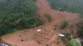 Drone footage shows aftermath of deadly landslide in Philippines caused by Storm Megi