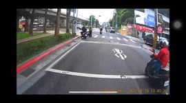 INSTANT KARMA: Riders honk as they pass their friend who got pulled over (Dashcam Video)