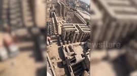 Stunning footage shows paramotor pilot gliding over Egypt's Luxor temple
