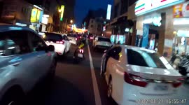 CLOSE CALL: Moped rider almost gets smacked by car door when passing by (Dashcam Video)