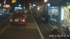 WTF MOMENT: Pedestrian tosses one final bag in garbage truck as it drives off (Dashcam Video)
