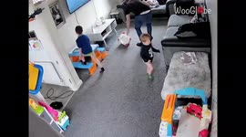 'Boy with trouble on his mind slips off table SECONDS after climbing up on it '