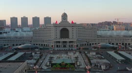 Empty Railway Station Square In Changchun City, China