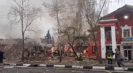 'Everything crashed:' Firefighters race to extinguish demolished university and homes in Kharkiv hit by reported Russian shelliing