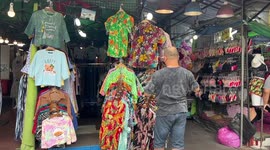 Floral shirts mark Songkran new year festival in Bangkok, Thailand