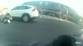 Accident: Car smashes into front Of moped after skipping red light (Dashcam Video)