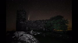 Time-lapse of Comet NEOWISE on a clear night above Dartmoor National Park, Devon.