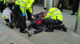 Extinction Rebellion arrested by police could have broke the law outside shell HQ in London, UK