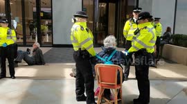 Extinction Rebellion arrested by police admit she might broke the law outside shell HQ in London, UK