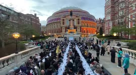 Muslim Londoners ended their fast at open iftar outside Royal Albert Hall